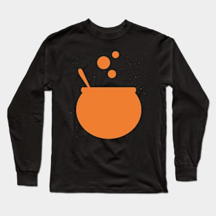 Silhouette of an orange brew kettle Long Sleeve T-Shirt